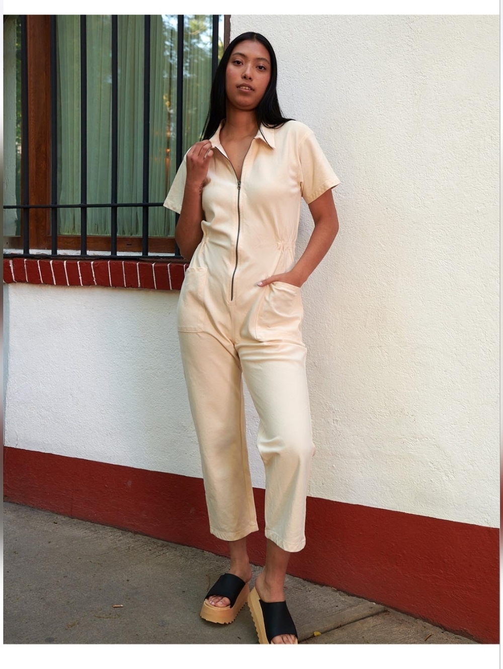 Noble Utility Jumpsuit Oat Milk S